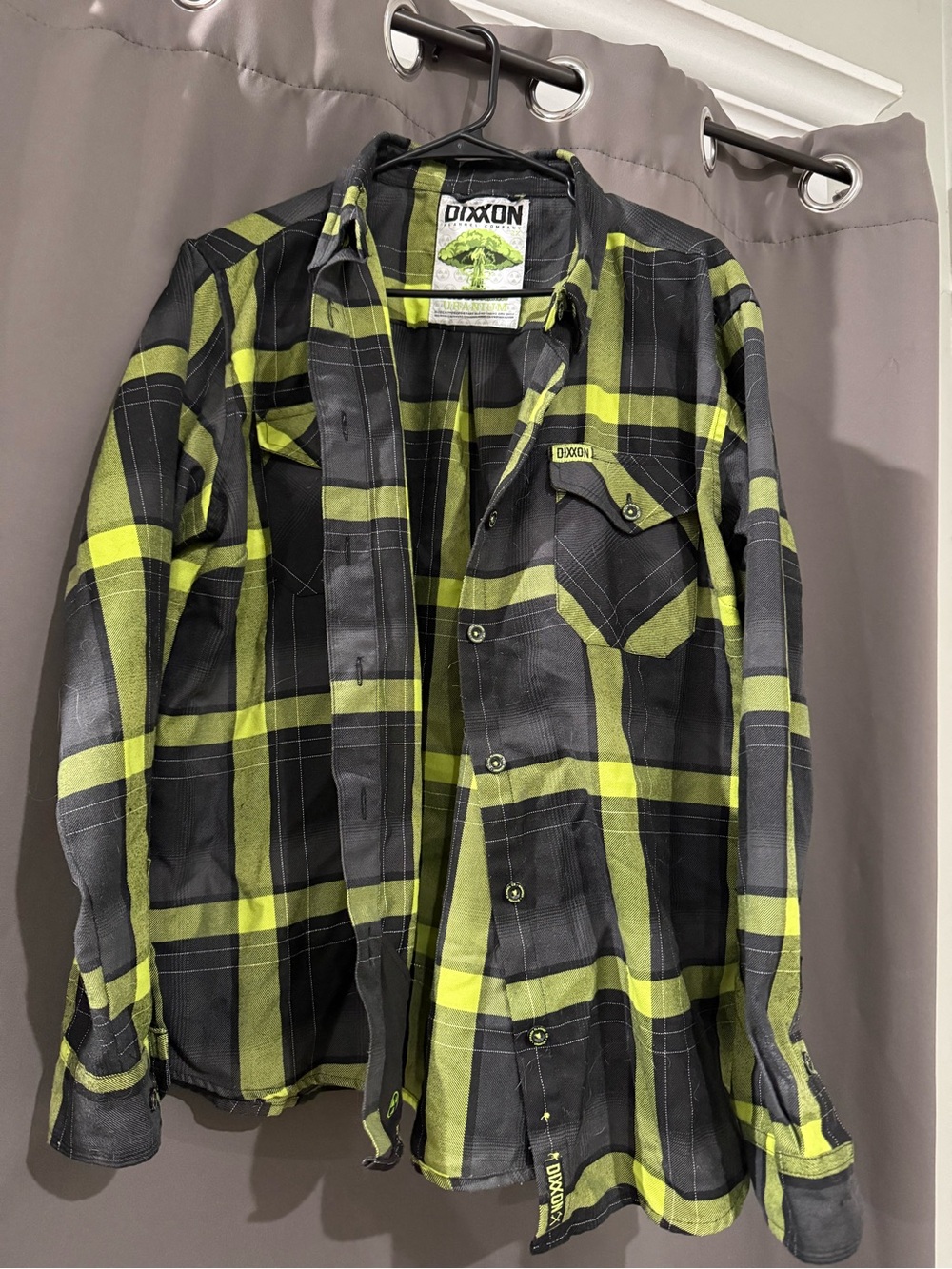 DIXXON Women’s  Radioactive Plaid Button-Up Shirt